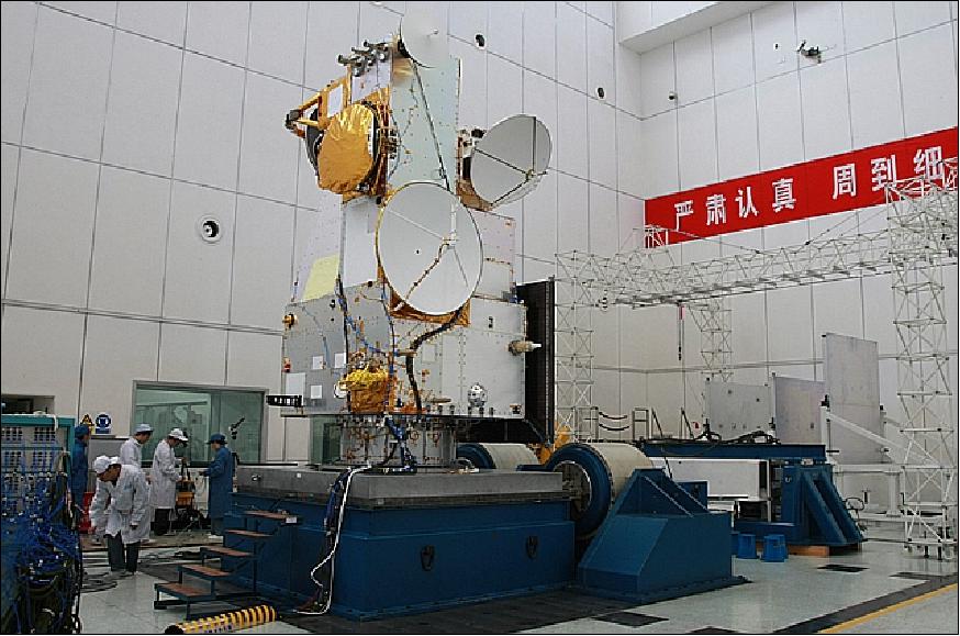 Figure 2: Photo of the HY-2A spacecraft during integration tests (image credit: AVISO, CNES)