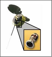 Figure 4: The OTD sensor (and zoom of lens system) on the Orbview-1 microsatellite (image credit: NASA)