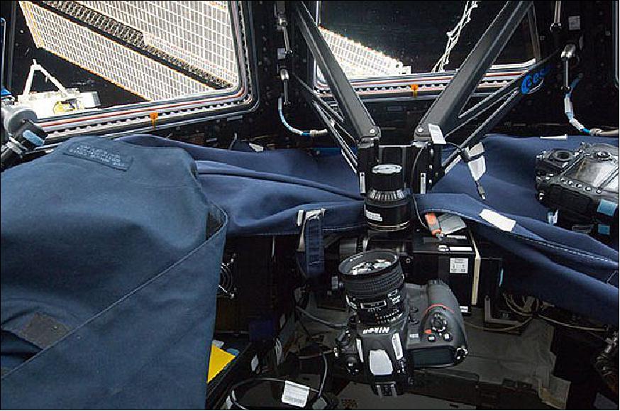 Figure 9: Photo of the ESA NightPod hardware in the Cupola Module of the ISS (image credit: NASA, ESA)
