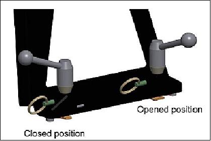 Figure 6: NightPod seat track interface in the locked (left) and open (right) positions (image credit: Cosine Research)