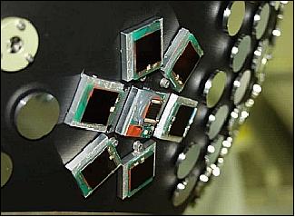 Figure 9: Solar cell string and a IMPS mounted on the Starshine-3 (image credit: NASA)