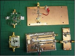 Figure 4: Breadboard components for the analog front end of the STRaND-1 radio transceiver (image credit: SSTL)