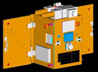 Figure 1: Schematic view of the deployed STSat-1 spacecraft (image credit: KAIST)