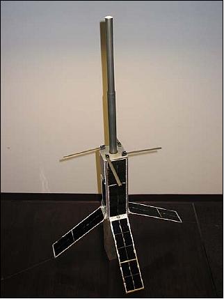 Figure 1: Photo of the QuakeSat nanosatellite prior to shipping for launch (image credit: QuakeSat collaboration)