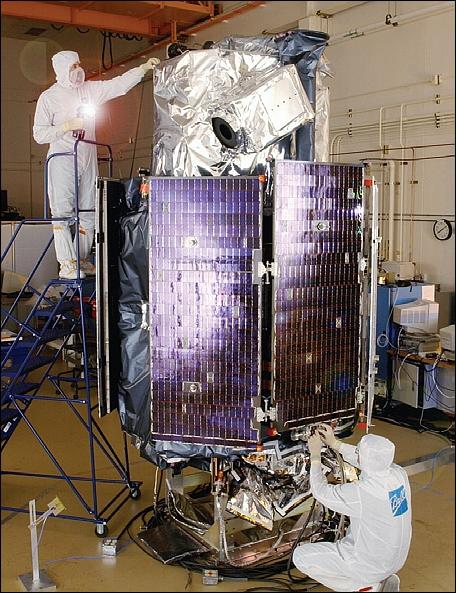 Figure 3: Photo of the QuickBird-2 spacecraft at integration (image credit: DigitalGlobe)