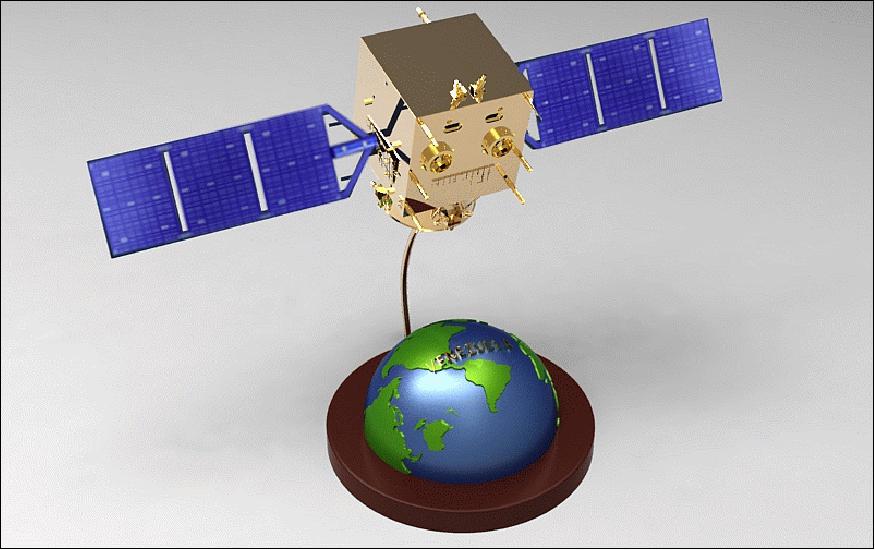 Figure 1: Model of the deployed VRSS-1 spacecraft called "satellite en 3D" (image credit: CAST, ABAE)
