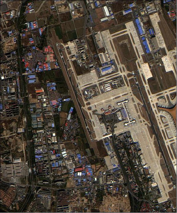 Figure 12: PMC MS image of the BCIA (Beijing Capital International Airport) at 10 m resolution acquired in Oct. 2012 (image credit: DFH Satellite Co. Ltd.)