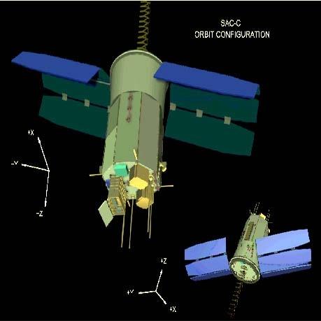 Figure 3: On-orbit configuration of SAC-C (image credit: INVAP)