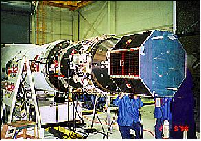 Figure 4: SCD-2 spacecraft integration with Pegasus (image credit: INPE)