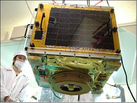 Figure 9: Photo of the SpriteSat microsatellite (image credit: Tohoku University)