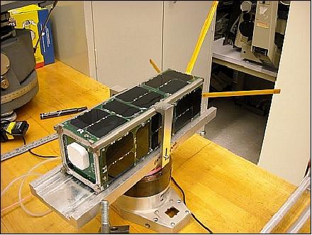 Figure 6: Photo of the RAX nanosatellite in test phase (image credit; UMich)