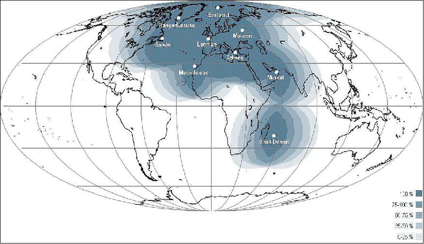 Figure 6: Geographical coverage of the EARS-ASCAT service (image credit: EUMETSAT)