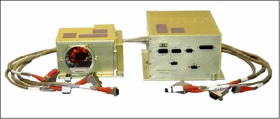 Figure 14: Illustration of RLS with OHU at left and avionics unit at right (image credit: Optech Inc. & MDA)