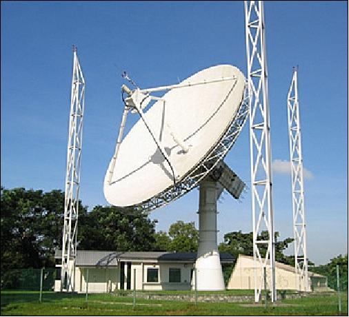 Figure 25: Photo of the 13 m X-band antenna at CRISP (image credit: NUS)