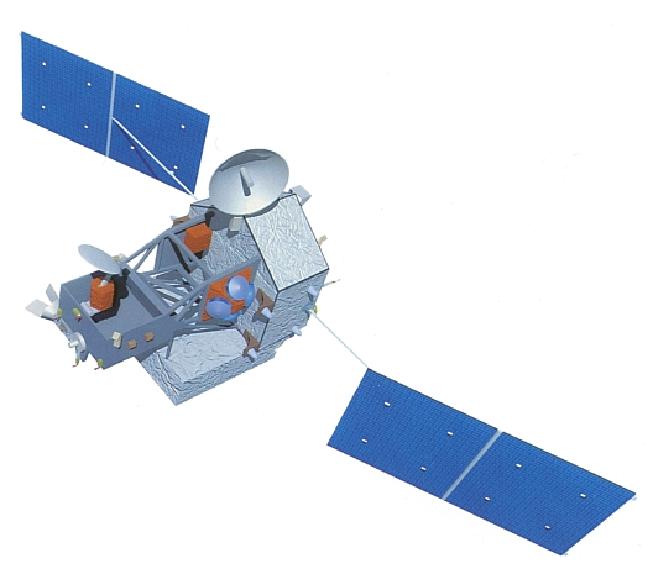 Figure 4: Artist's view of the deployed TRMM spacecraft (image credit: NASA)
