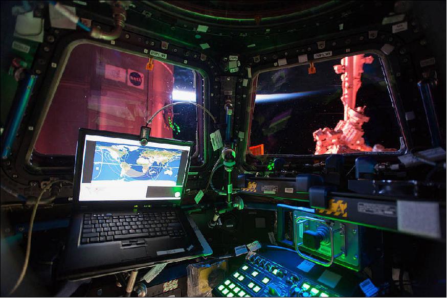 Figure 6: Image of the interior view of the Cupola module, taken on Jan. 4, 2015 (image credit: NASA)