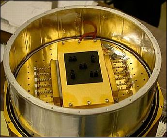 Figure 4: Photo of the broadband FPA, a sparsely-populated array of discrete liquid-helium cooled silicon bolometers (image credit: NASA/LaRC)