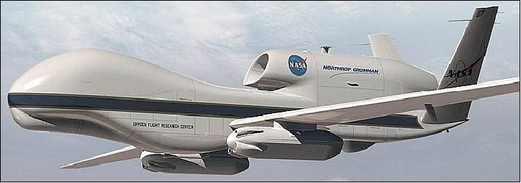 Figure 16: Artist’s rendering of the UAVSAR pods under the Global Hawk wings (image credit: NASA)