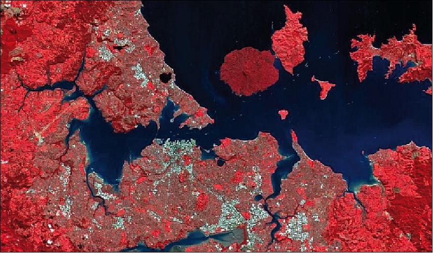 Figure 6: First image of NigeriaSat-X (22 m MS) of Auckland, New Zealand observed on August 21, 2011 (image credit: SSTL, NASRDA)
