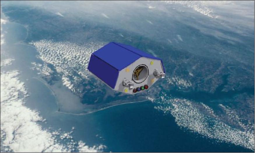 Figure 1: Artist's rendition of the NigeriaSat-2 spacecraft in orbit (image credit: SSTL)
