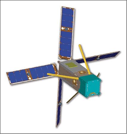 Figure 2: Artist's rendition of the deployed MBD nanosatellite (image credit: JHU/APL, Ref. 6)