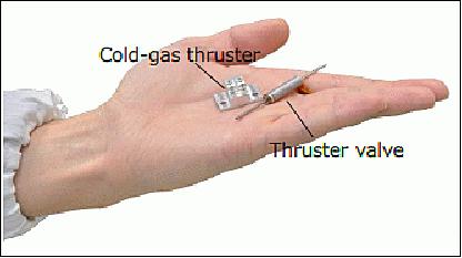Figure 18: Cold-gas thruster and thresher valve (image credit: UT)