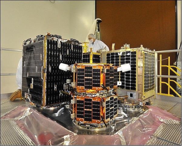 Figure 4: The four largest satellites on the STP-S26 mission are bolted to the payload dispenser (image credit: OSC, Ref. 4)