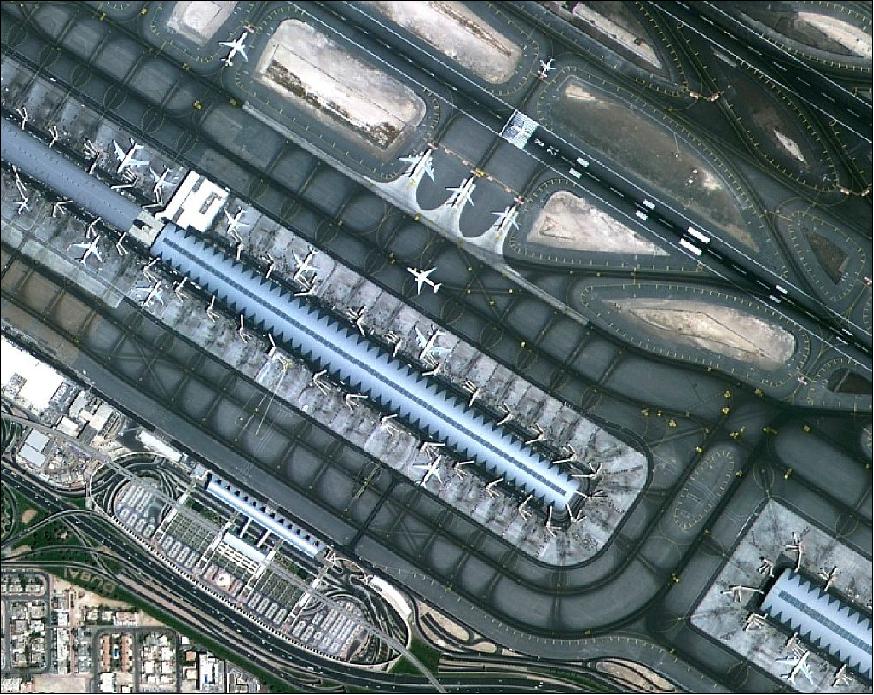 Figure 5: Image of the Dubai International Airport of UAE, acquired on August 12, 2014 with the GF-2 spacecraft (image credit: CAST)