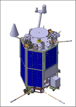 Figure 1: Illustration of the microsatellite Yubileiny-2/Mir (image credit: SibSAU, JSC-ISS)