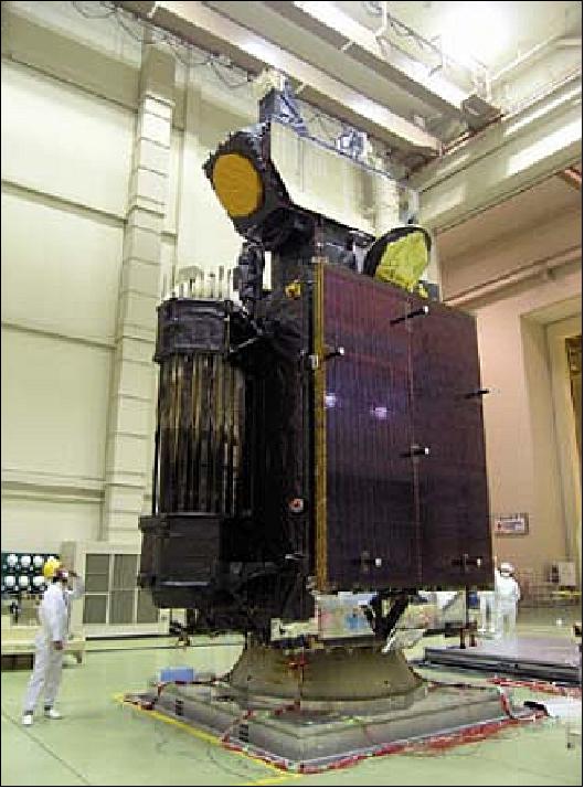 Figure 5: Photo of the ETS-VIII spacecraft in the integration facility (image credit: JAXA)