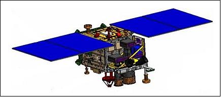 Figure 1: Illustration of the deployed Kanopus-V minisatellite (image credit: VNIIEM)