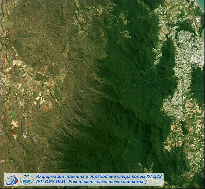 Figure 5: Geoton multispectral image of Cairns, Australia observed on August 13, 2013 (image credit: NTs OMZ)