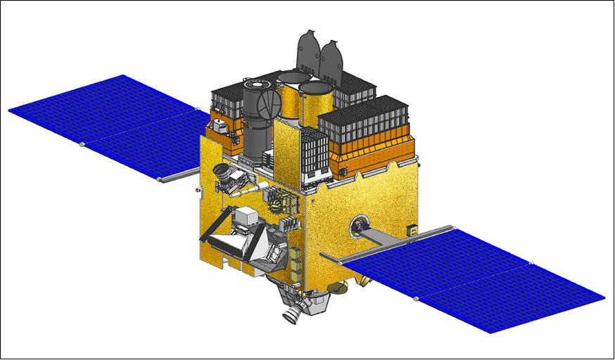 Figure 4: Alternate view of the deployed AstroSat spacecraft (image credit: ISRO)