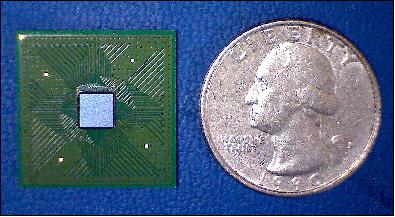 Figure 12: Packaged 64x64 A/D Correlator ASIC chip (image credit: NASA/JPL)
