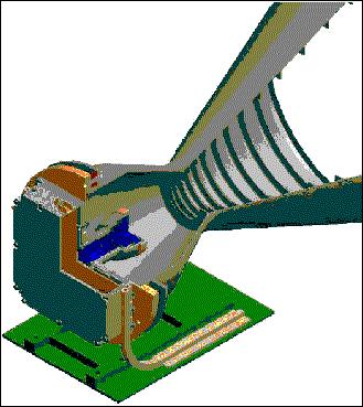 Figure 2: Cutaway of the star tracker camera head unit (image credit: EADS Astrium GmbH)