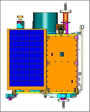 Figure 2: Illustration of DubaiSat-1 in launch configuration (image credit: EIAST, SI)