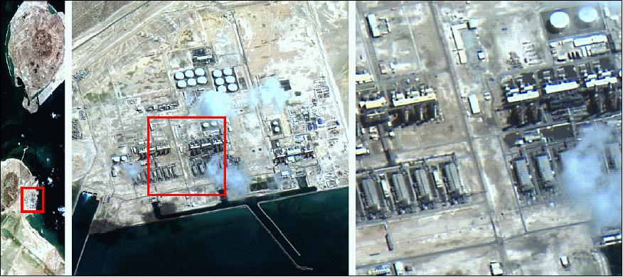 Figure 18: First image from DubaiSat-2 of the Water Refinery at Al Ruwais, UAE ( image credit: MBRSC, former EIAST)