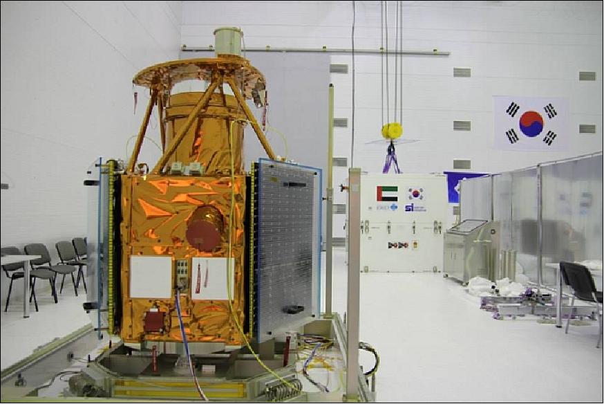 Figure 13: Photo of DubaiSat-2 at the Yasny Cosmodrome (image credit: SI, EIAST)