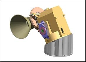 Figure 8: Photo of the X-band one-axis gimbal antenna (image credit: EIAST, SI)