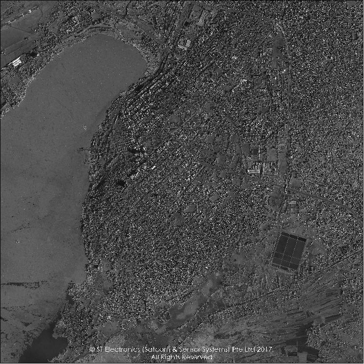 Figure 4: Sample high-resolution TeLEOS-1 image of Kisumu County, Kenya, acquired on February 2, 2017 (image credit: ST Electronics)