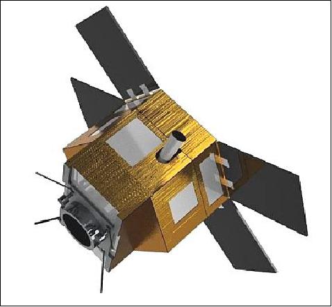 Figure 1: Illustration of the deployed TeLEOS-1 minisatellite (image credit: ST Electronics, AgilSpace) 8)