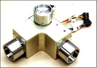 Figure 11: Triaxial reaction wheel assembly of PSSCT-2 (image credit: The Aerospace Corporation)