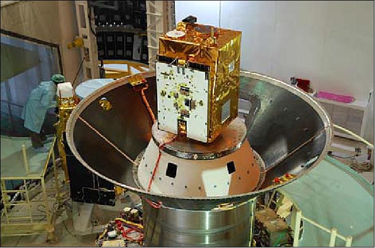 Figure 4: Photo of AlSat-2A as a secondary payload on PSLV (image credit: Astrium SAS)