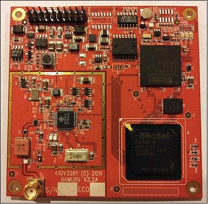 Figure 11: The PCB (Printed Circuit Board) of the NamuruV3.2 GPS receiver (image credit: University of New South Wales)