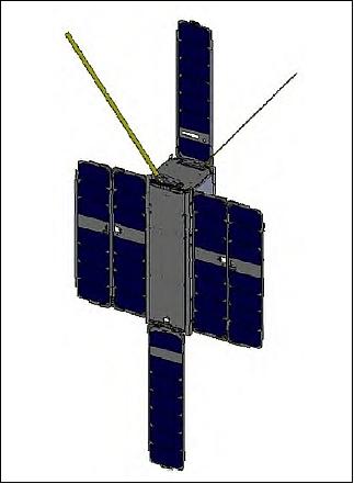 Figure 4: Illustration of the deployed STARE nanosatellite in orbit (image credit: NRL, NPS)