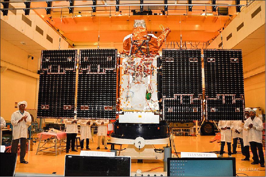 Figure 1: Photo of the CartoSat-2D satellite during ground testing (image credit: ISRO)