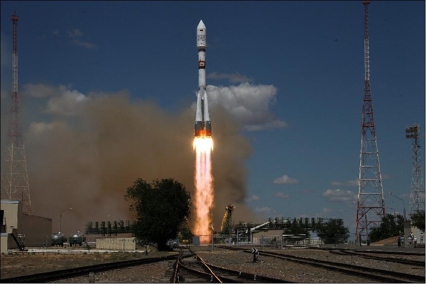 Figure 5: Soyuz-2.1a LV with Kanopus-V-IK launch at the Baikonur Cosmodrome (image credit: Roscosmos, Ref. 2)