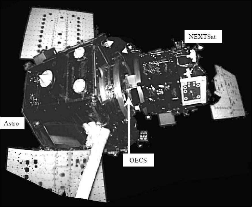 Figure 17: Astro and NextSat mated by OECS during flight (image credit: SpaceDev)