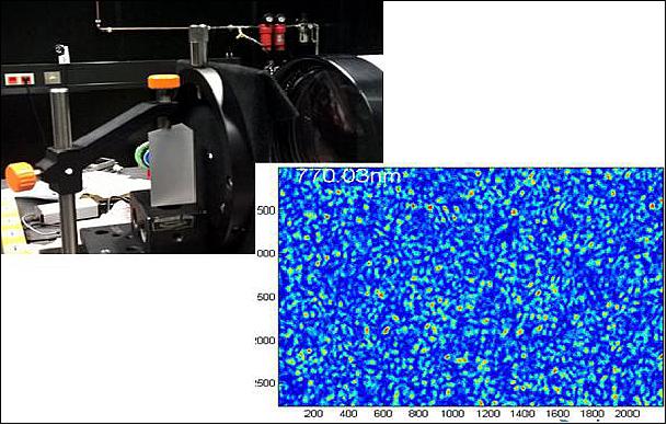 Figure 11: Illustrative picture of a diffuser and retrieved speckle pattern (image credit: Airbus DS)