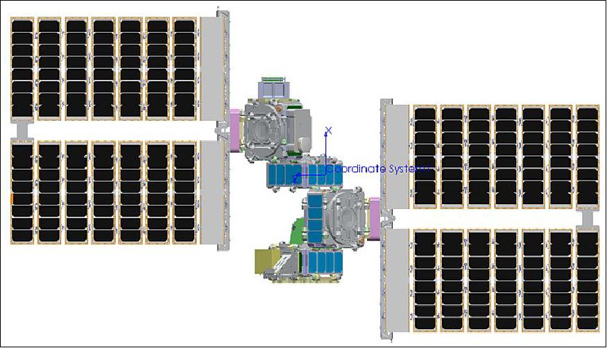 Figure 2: NanoRacks-NovaWurks-SIMPL-Microsat post ISS deployment configuration, solar arrays deployed (image credit: NovaWurks)